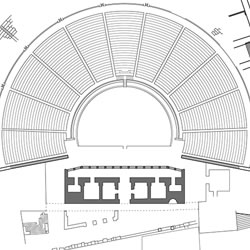 Theatre stage building, restored elevation